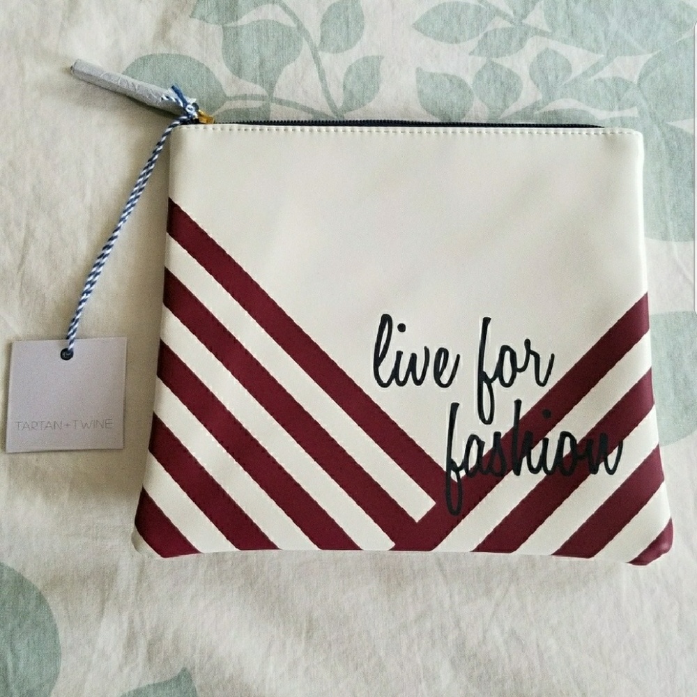 Tartan + Twine Faux Leather Makeup Bag / Clutch